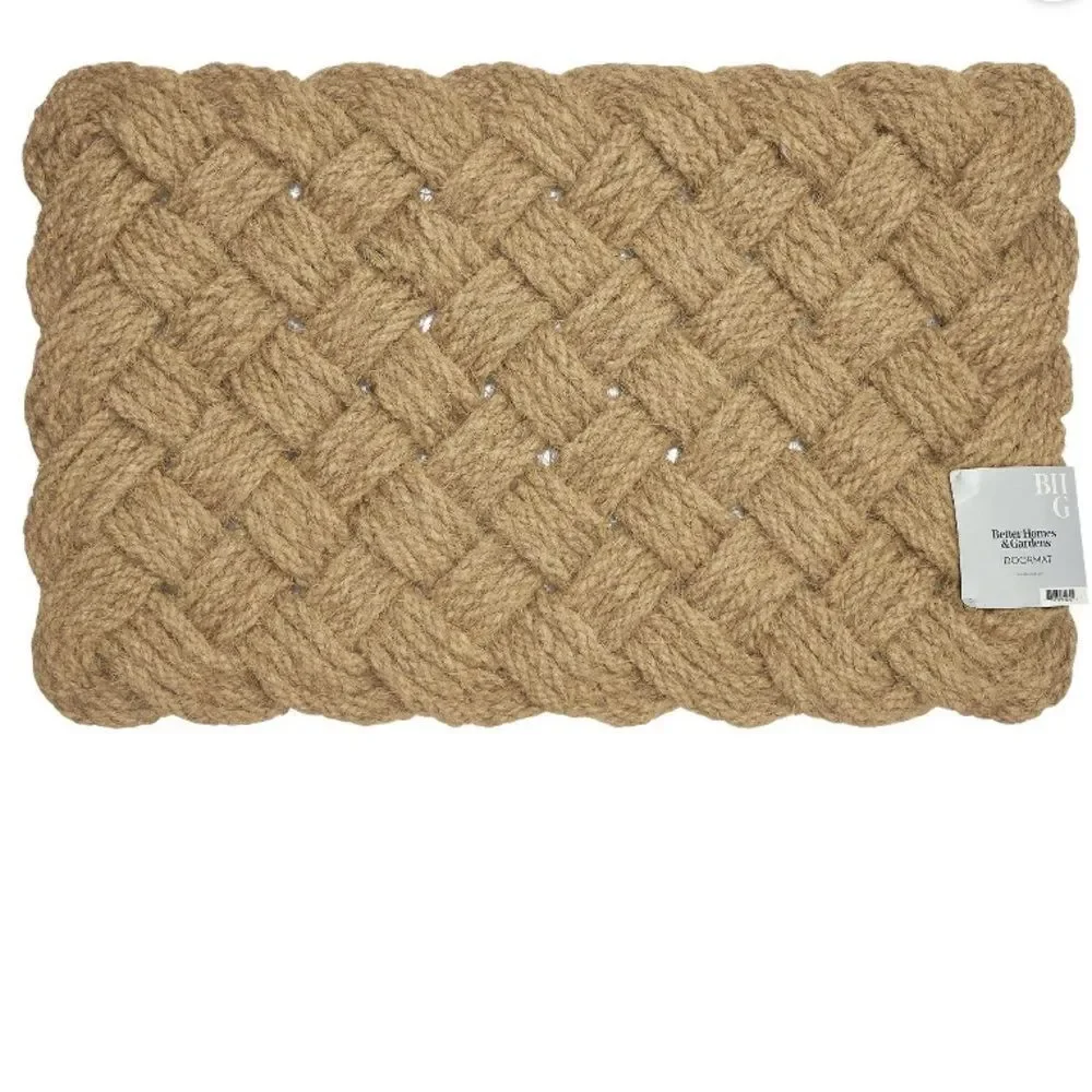 Better Homes and Gardens Natural Roped Knot Design Coir Door Mat